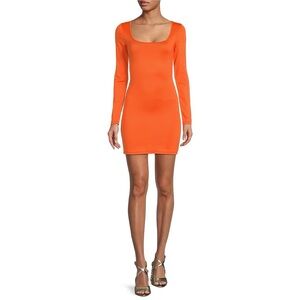 Gianni Bini Orange Bodycon Long Sleeve Dress